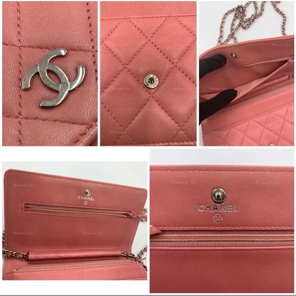 Authentic CHANEL Lambskin Wallet-on-the-chain WOC Flap Bag - Pink SHW - Picture 8 of 10